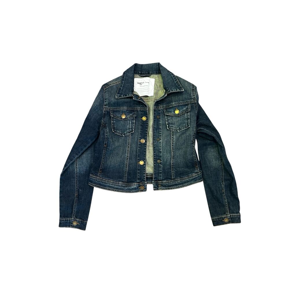 Gap Kids Girls L Denim Jacket – Medium/Dark Wash, Classic Button Front